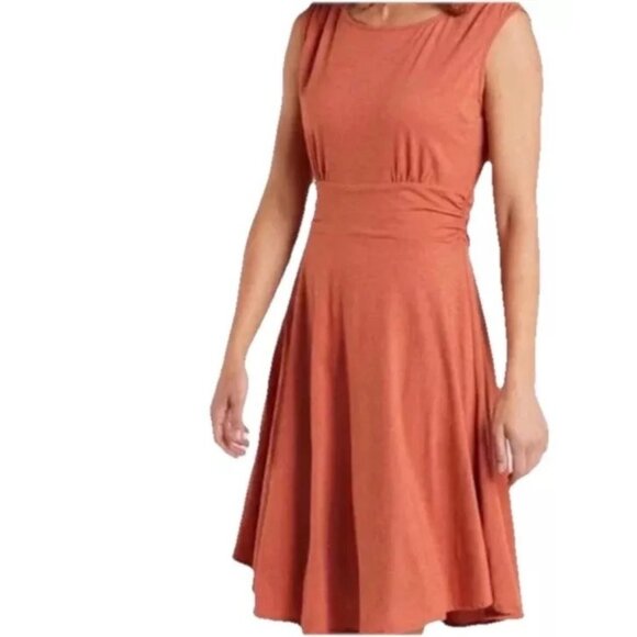 Prana Dresses & Skirts - prAna Jola Dress Womens Terracotta Cotton Fit & Flare Scoop Back Below Knee XS